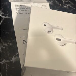 Apple AirPods Pro 3 (White) Wireless In-Ear Earbuds with Charging Case